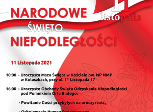 Zaproszenie na Uroczyste Obchody Narodowego Święta Niepodległości 2021